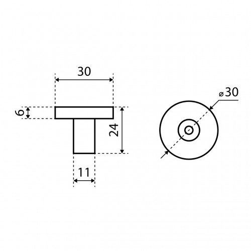 StahlBuro AP2401 2шт., CP хром. Ручка-кнопка мебельная (25, 250)