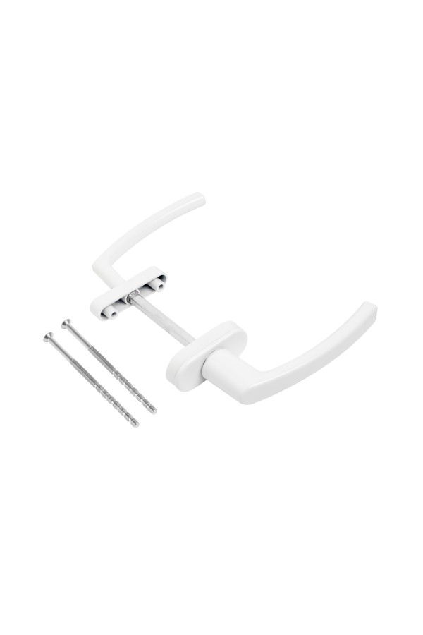 Ручка балконная белая асимметр.BHS-F 01 RAL 9016 Комплект ручек (40,10)