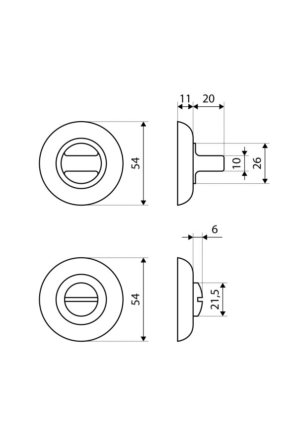 Сантехническая завертка к ручкам СТАНДАРТ P-BK-R1 SN/CP(SC/CP) мат.хром/хром (100,5)