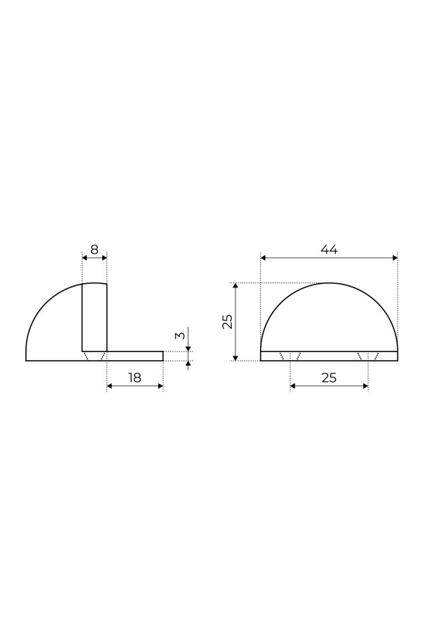Зенит упор дверной УД-04 матовый черный (15)