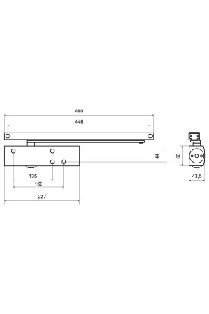 БУЛАТ Доводчик дверной PROFI ДД 802/5 BH-B (25-120 кг) черный со скольз.тягой, морозостойкий 10)