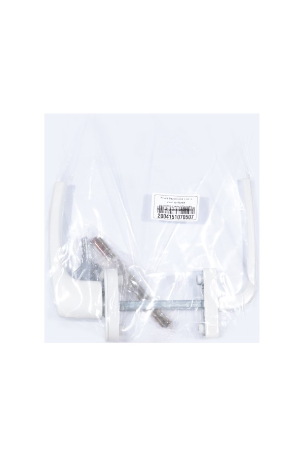 Ручка балконная с кл.+ кнопка белая двухстор.узкая/обычная, алюмин. NOVOLINE OPTIMA  9016 белая (40)