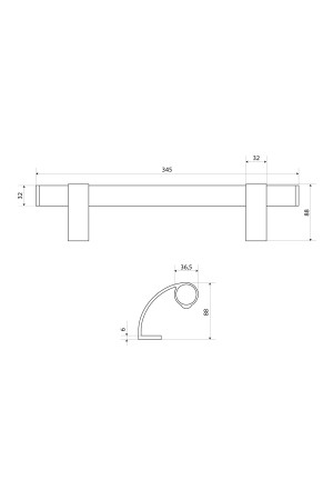 БУЛАТ РС-02.345.7024 сер.графит, регулируемая,  ручка скоба для алюм. и ПВХ дверей,(АРД-02)(16)