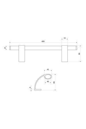 БУЛАТ РС-03.400.9005 черный, регулируемая, ручка скоба для аллюм. и ПВХ дверей,(АРД-03)(16)