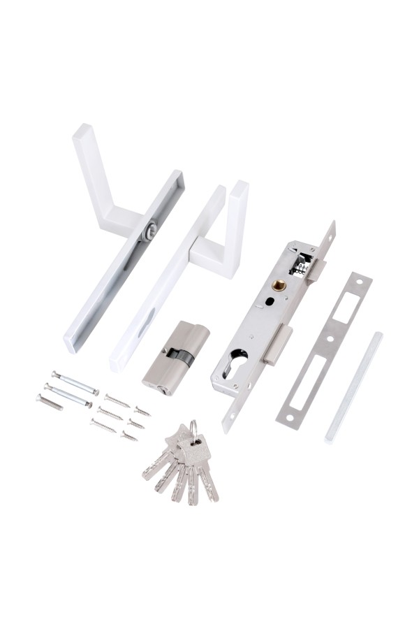 СТАНДАРТ 8520.01.9016 белый, ключ-ключ  Замок врезной с/руч  (20)