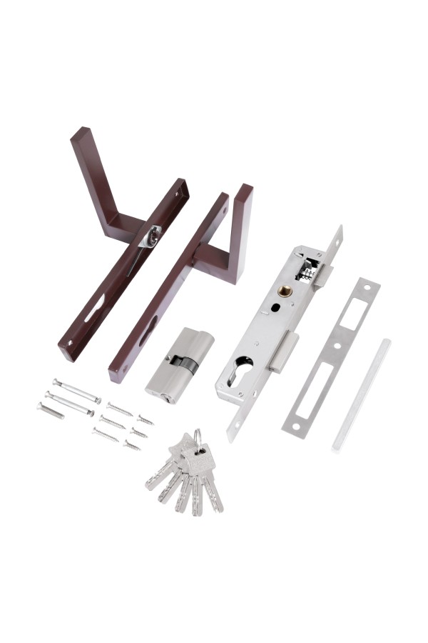 СТАНДАРТ 8520.01.8017 коричневый, ключ-ключ  Замок врезной с/руч  (20)