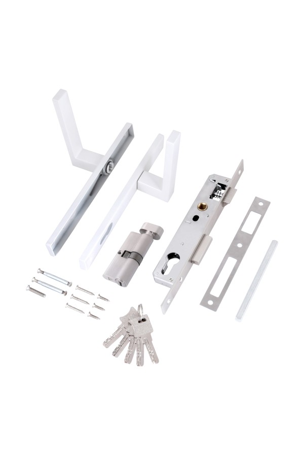 СТАНДАРТ 8520.02.9016 белый, ключ-вертушка  Замок врезной с/руч  (20)