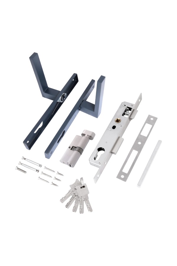 СТАНДАРТ 8520.02.7016 серый антрацит, ключ-вертушка  Замок врезной с/руч  (20)