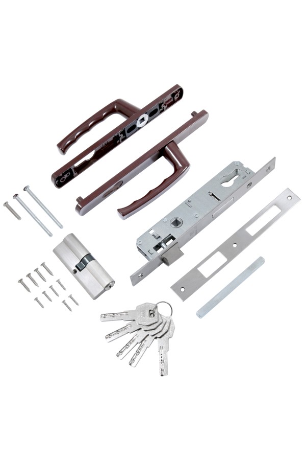 БУЛАТ ЗВ4-1.20.01.8017 коричневый МЦ МАХ 70мм перф.ключ/ключ. Замок для КАЛИТКИ врезной с ручкой