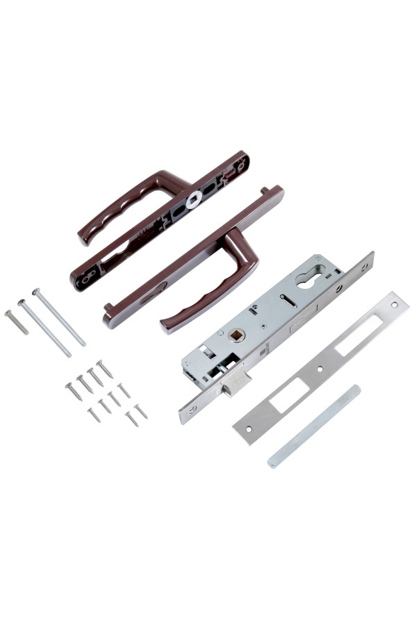 БУЛАТ ЗВ4-1.25.01.8017 коричневый БЕЗ МЦ Замок для КАЛИТКИ врезной с ручкой