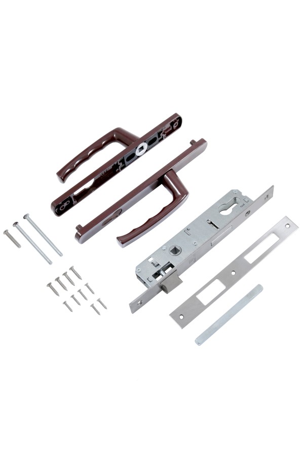 БУЛАТ ЗВ4-1.20.01.8017 коричневый БЕЗ МЦ Замок для КАЛИТКИ врезной с ручкой