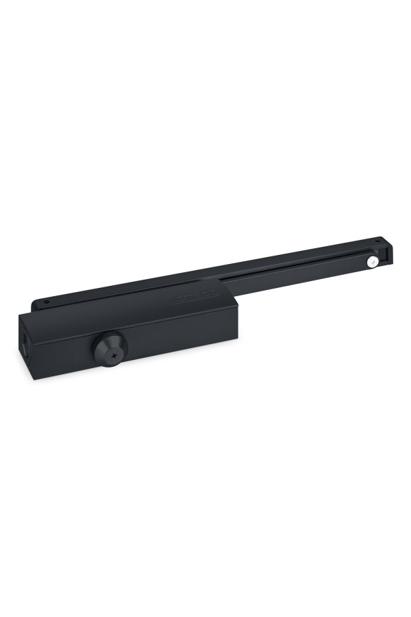 NOTEDO Доводчик дверной  DC-025-095 SL+HO+DA+BC PRO BLACK  со скольз.тягой до 100кг(6)