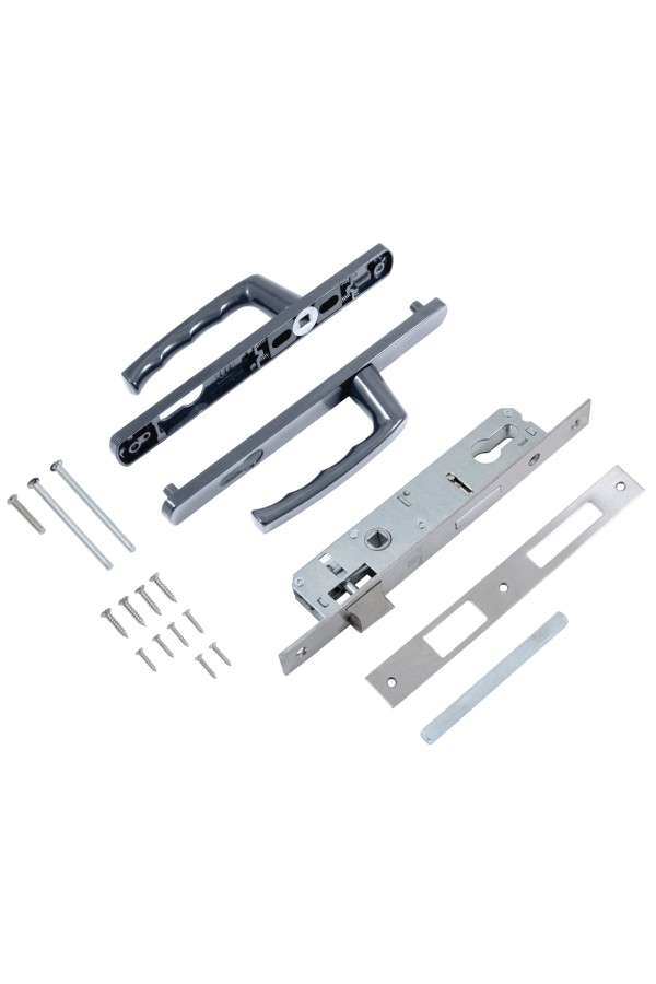 БУЛАТ ЗВ4-1.20.01.7016 антрацит БЕЗ МЦ Замок для КАЛИТКИ врезной с ручкой