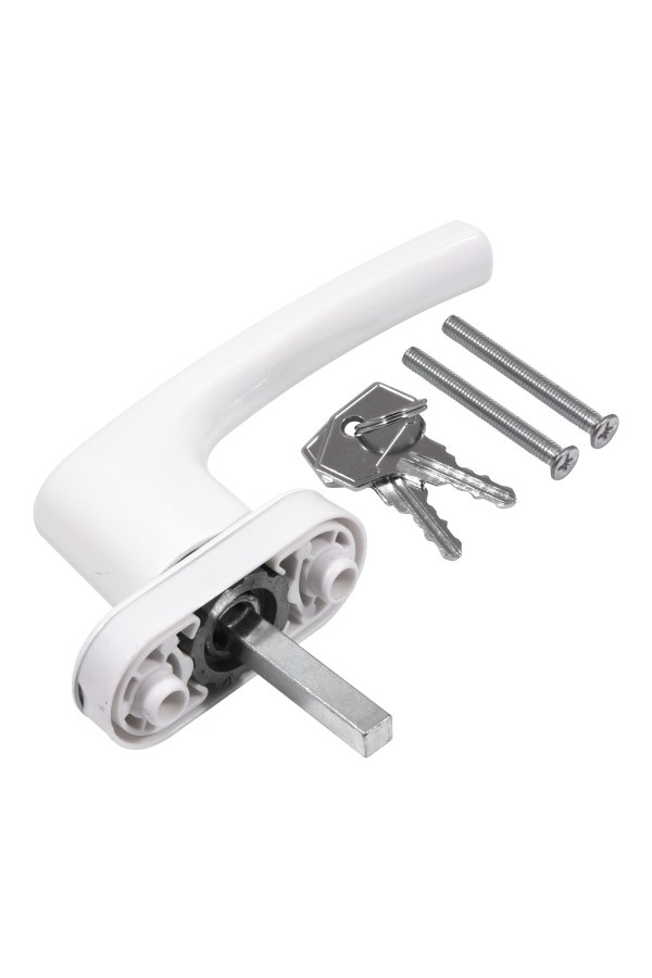 Ручка с ключом + кнопка  д/пласт.окон NOVOLINE OPTIMA 9016 Белая (50)