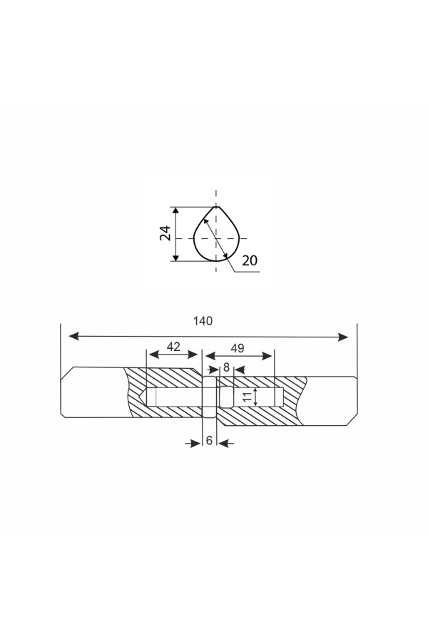 БУЛАТ 20х140 капл. РЕГУЛИРУЕМАЯ с подшипником шарнир-петля под сварку НОВИНКА (36) Упакованная