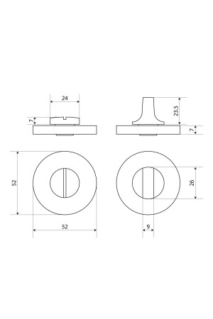 Сантехническая завертка к ручкам АЛЛЮР АРТ BK-R5 CP(7520) хром (100,10)