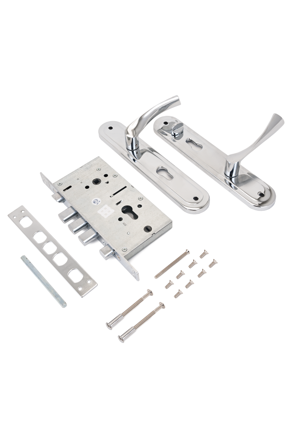 Апекс Т-0523-С-CR-L лев без ц/м с/руч хром ЗЩ ЗД Замок врезной тяж (10)