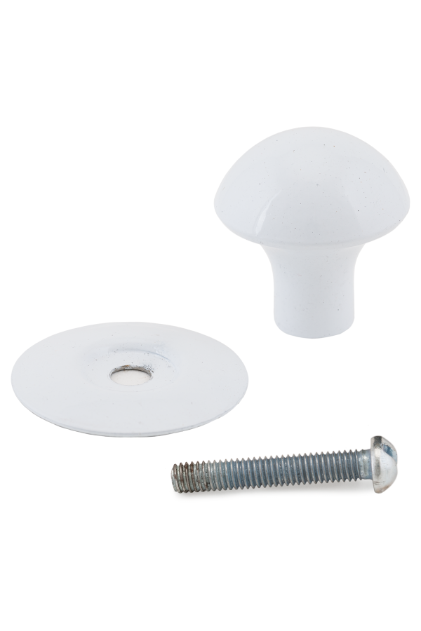 Реж РКК-10 Бел  Ручка-кнопка меб (10!!!)