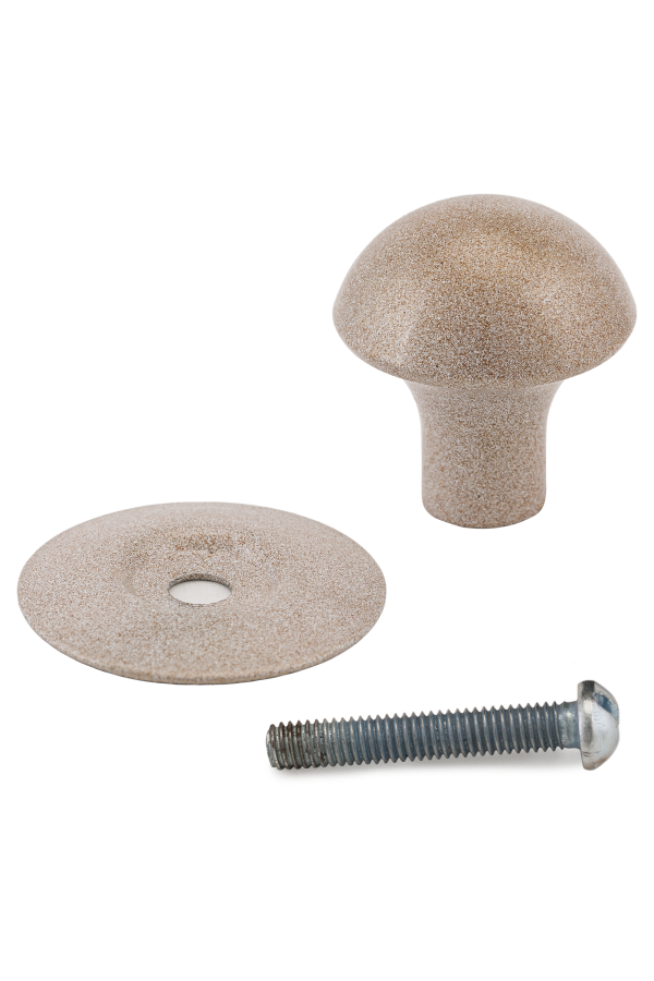 Реж РКК-10 Бел.Зол.  Ручка-кнопка меб (10!!!)