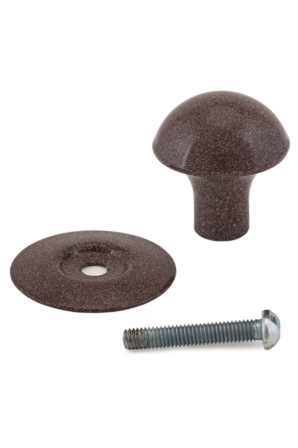 Реж РКК-10 Корич.Бел.  Ручка-кнопка меб (10!!!)