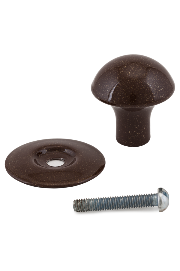 Реж РКК-10 Корич.Блеск  Ручка-кнопка меб (10!!!)