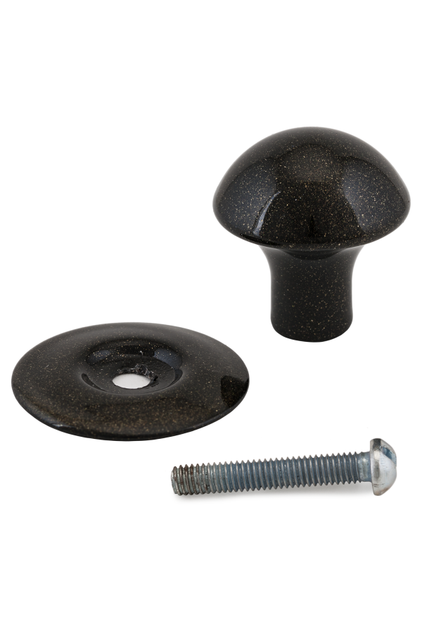 Реж РКК-10 Черн.Блеск  Ручка-кнопка меб (10!!!)