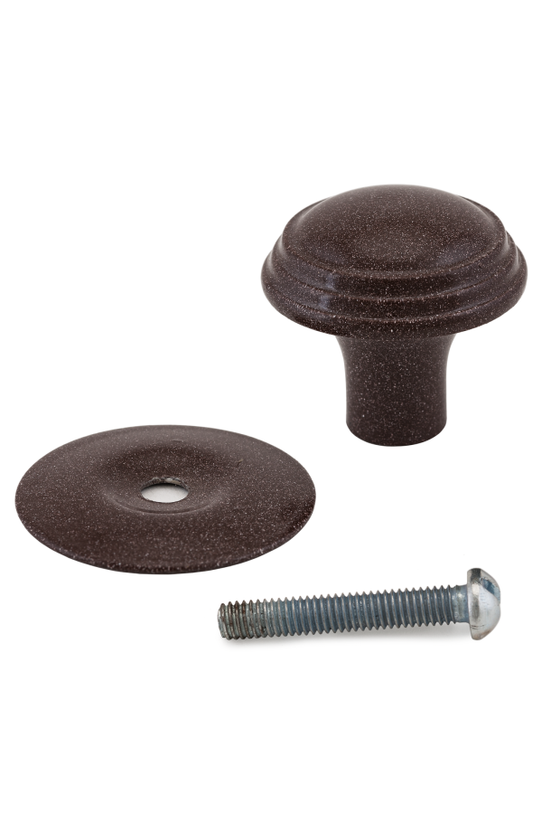 Реж РКК-15 Корич.Бел.  Ручка-кнопка меб (10!!!)