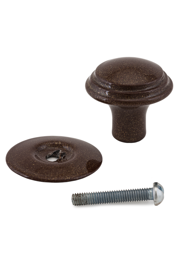 Реж РКК-15 Корич.Блеск  Ручка-кнопка меб (10!!!)