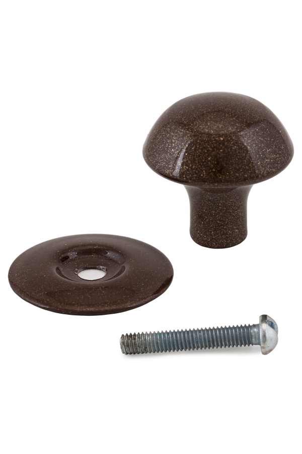 Реж РКК-20 Корич.Блеск  Ручка-кнопка меб (10!!!)