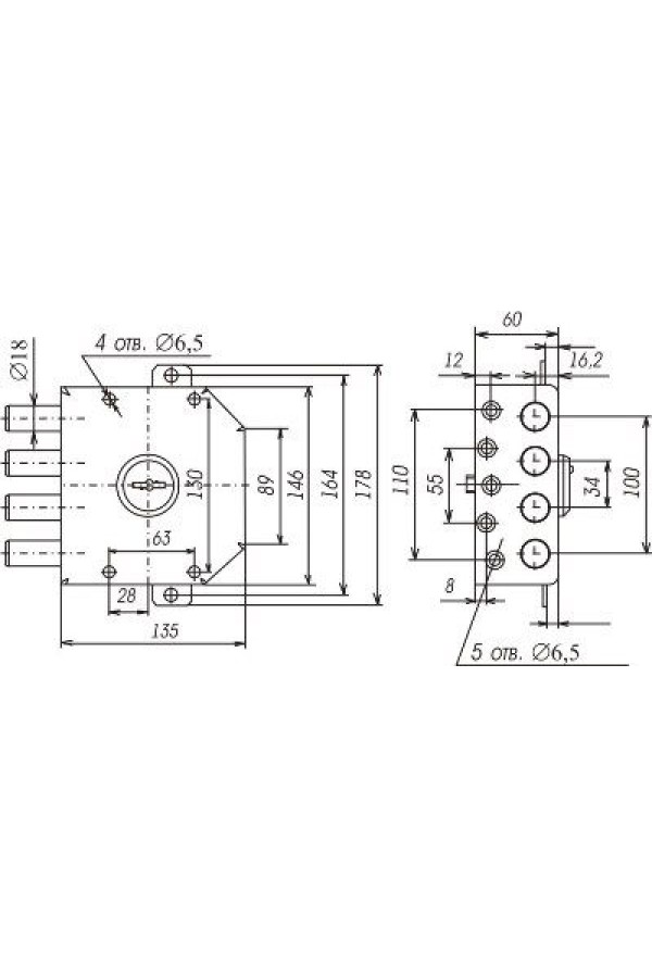 Сенат ЗНС 2-5  б/о 047 Замок накладной тяж (6)