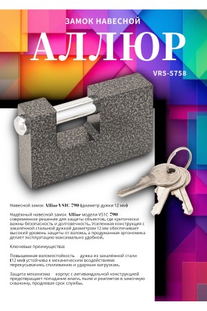 АЛЛЮР  ВС1Ч-790 d12мм Замок навесной (24,6)