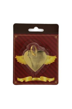Брелок для гравировки - Сердечко  золото БЛИСТЕР (500,50)