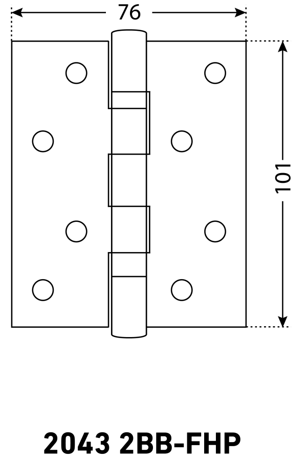 АЛЛЮР 2043 (101х76) 2BB-FHP AВ 2 подш. ст.бронза Петля дверная 2 шт (50,10)