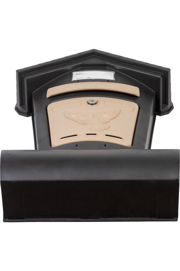 Ящик почтовый ЭЛИТ черный с бежевым (10)