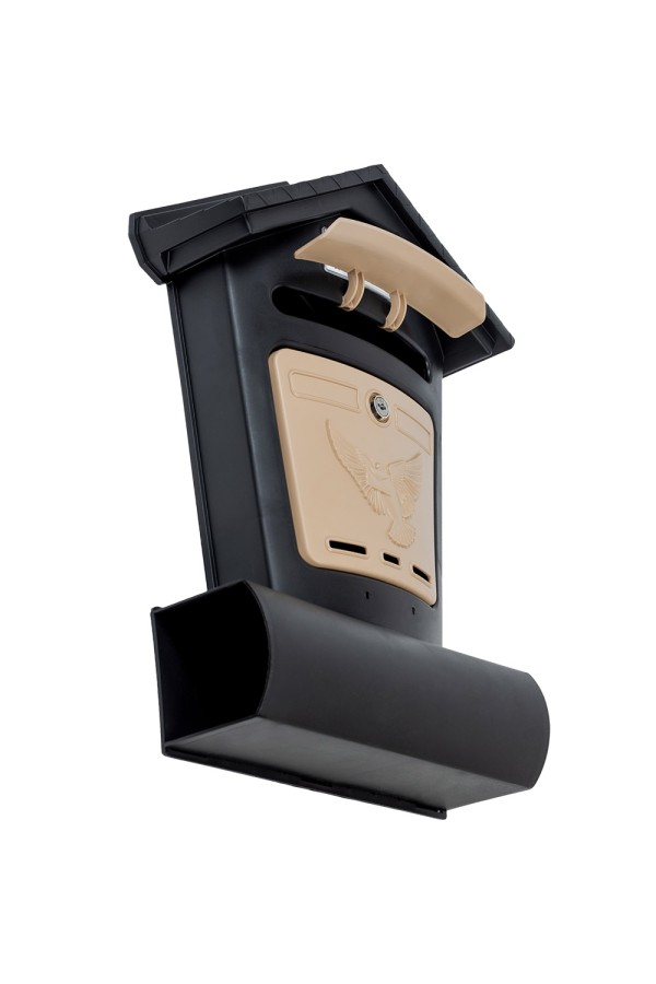 Ящик почтовый ЭЛИТ черный с бежевым (10)