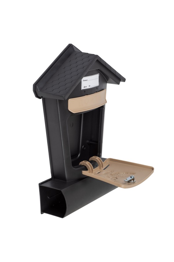Ящик почтовый ЭЛИТ черный с бежевым (10)