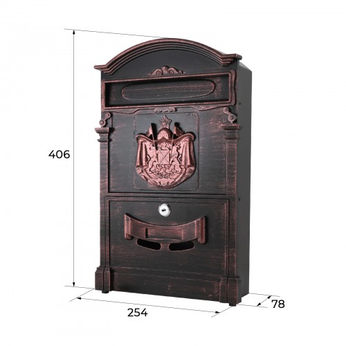 Ящик почтовый АЛЛЮР №4010В старая медь (5)