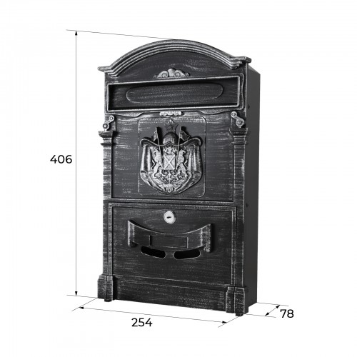 Ящик почтовый АЛЛЮР №4010В старое серебро (5)