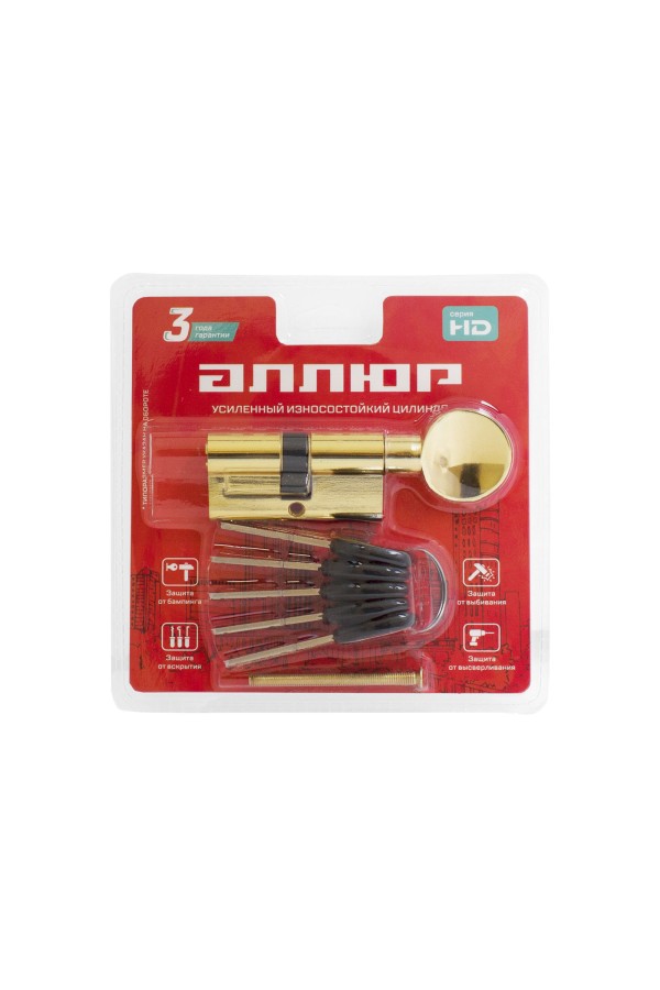 АЛЛЮР HD FG 60-5К BP (30x30G) латунь перф.кл/верт БЛИСТЕР Цилиндровый механизм (60,50,10)