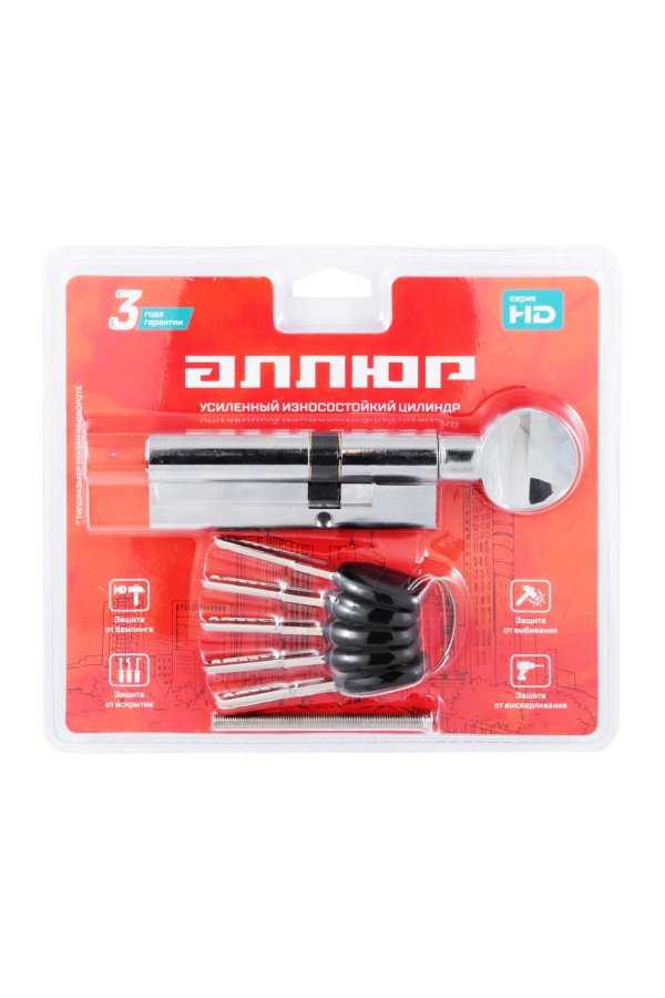 АЛЛЮР HD FG 90-5К CP[30Gx10x50] (35Gx55) хром перф.кл/верт БЛИСТЕР Цилиндровый механизм (60,50,10)