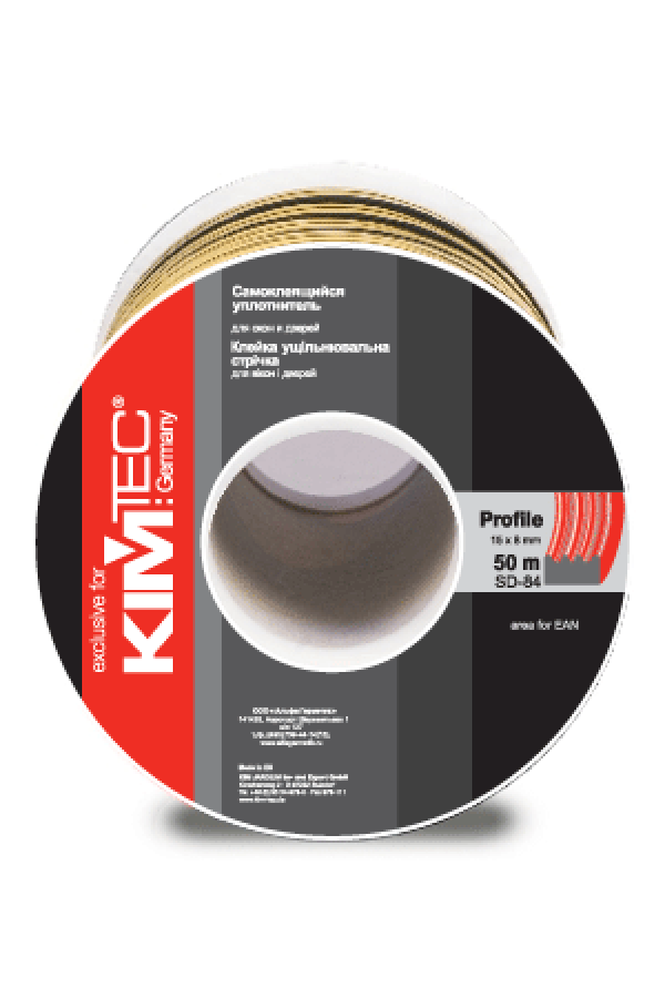 Уплотнитель KimTec SD 84/4-850 15*8 мм  50м черный 04-14-75 (6)