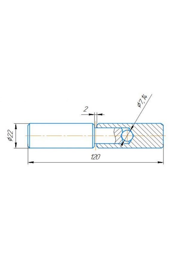 Киров Секрет ПГ-22 (22х120) шарнир-петля под сварку с шариком (24)