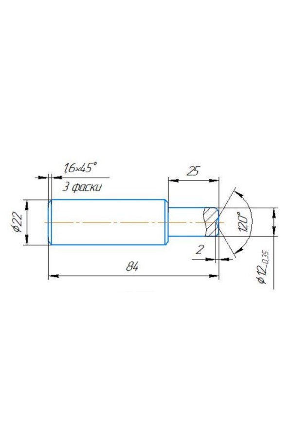 Киров Секрет ПГ-22 (22х120) шарнир-петля под сварку с шариком (24)