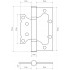 СТАНДАРТ 100x75х2мм 2BB AB КОРОБКА 2мм бронза Петля накладная без врезки 2 шт (50)