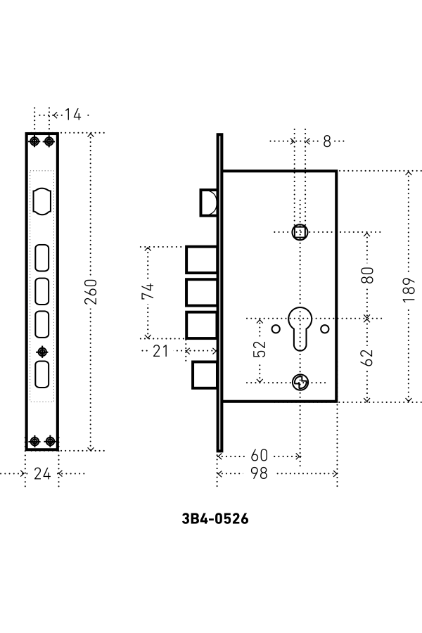АЛЛЮР ЗВ4-0526 AB-L бронза без ц/м с/руч Замок врезной тяж  (12)