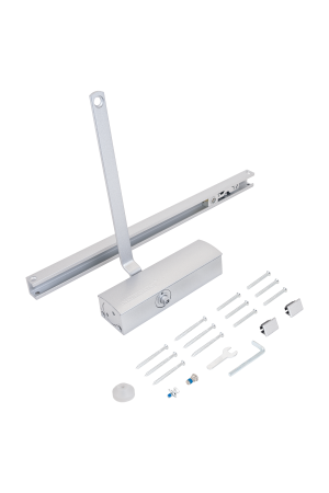 NOTEDO Доводчик дверной  DC-075 SL+HO SILVER со скользящей тягой, с фикс. до 70 кг (10)