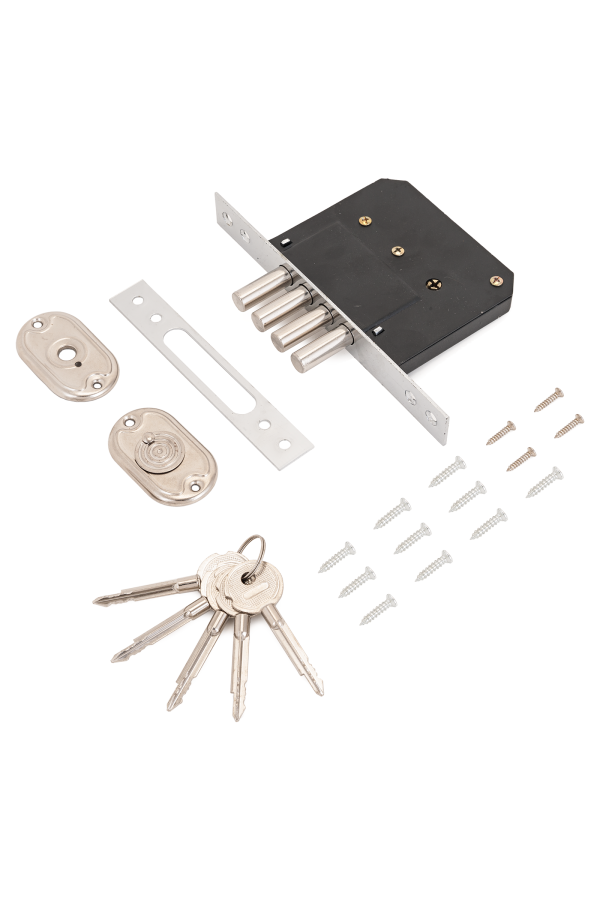 СТАНДАРТ 189-4MF-5К CP хром крест.ключ Замок врезной б/руч (30)