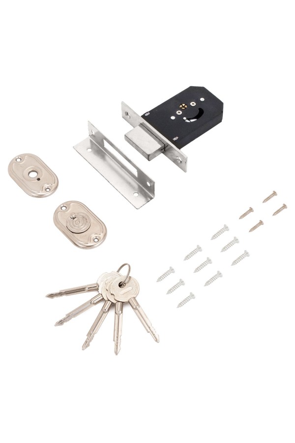 СТАНДАРТ 955-5К CP хром крест.ключ Замок врезной б/руч (60)