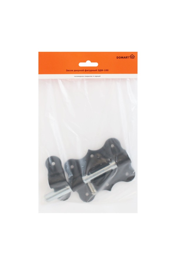 Засов Домарт дверной фигурный ЗДФ-100 черный (10)