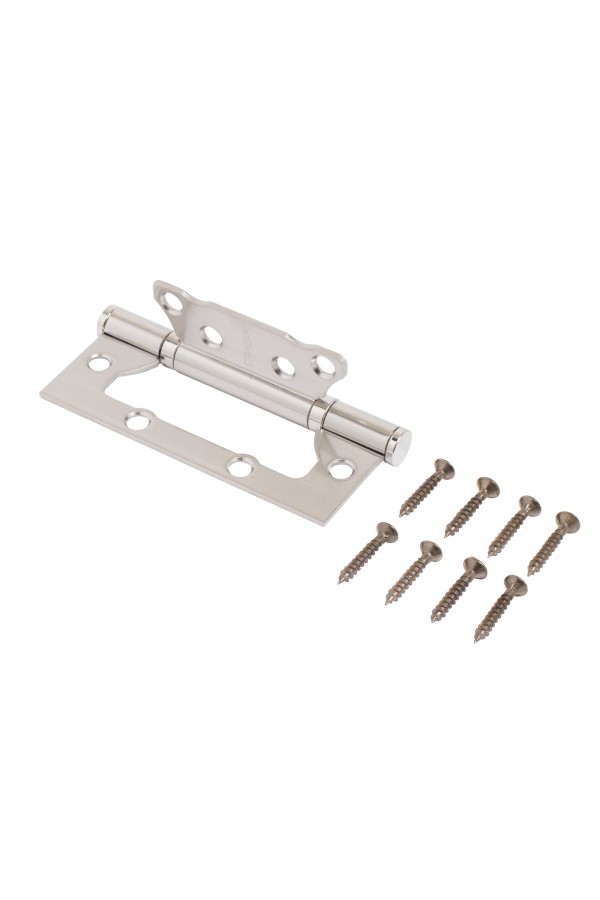 СТАНДАРТ 100х63х2мм 2BB SN никель Петля накладная без врезки 1 шт. (100,20)